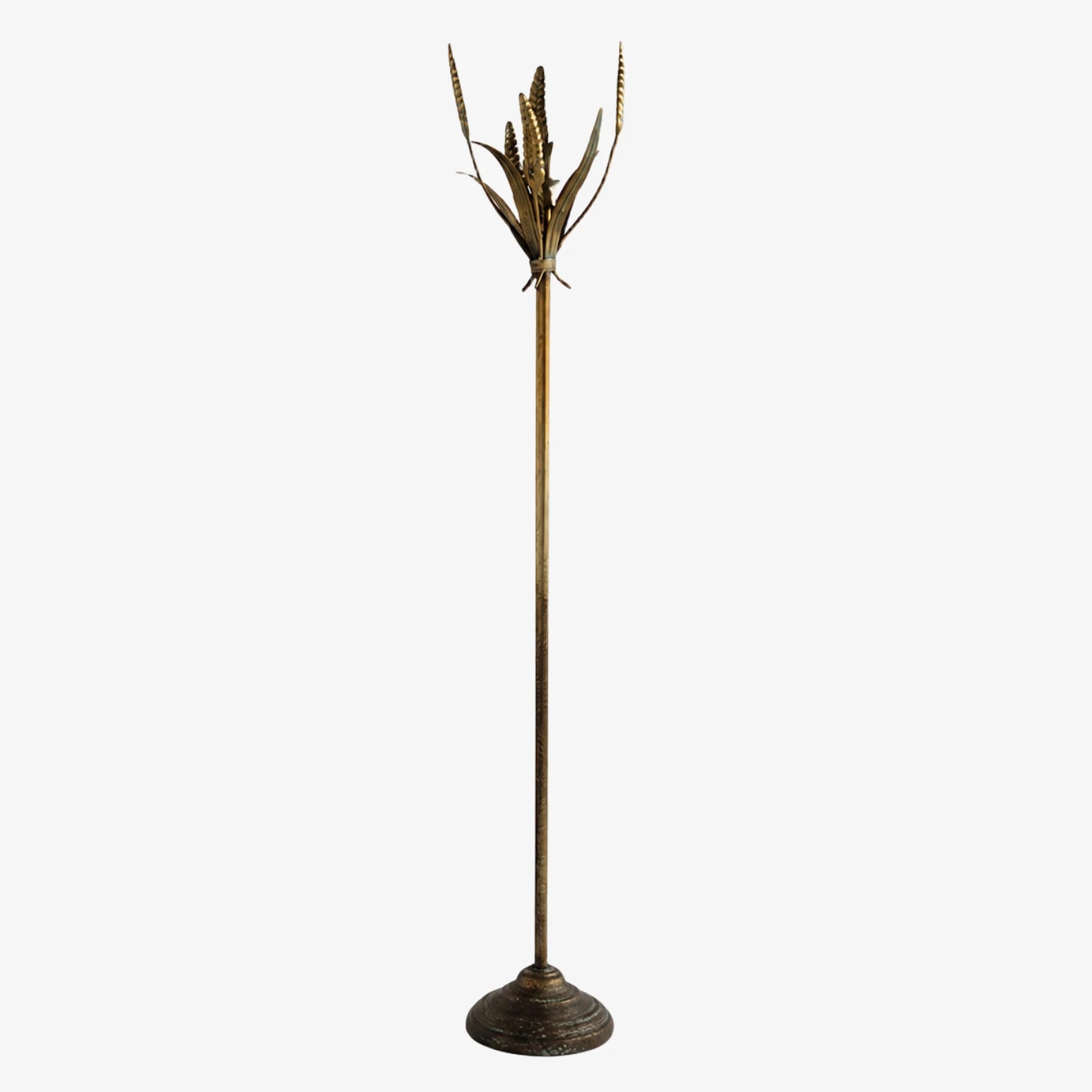 Vintage Brass Wheat Floor Candle Holder