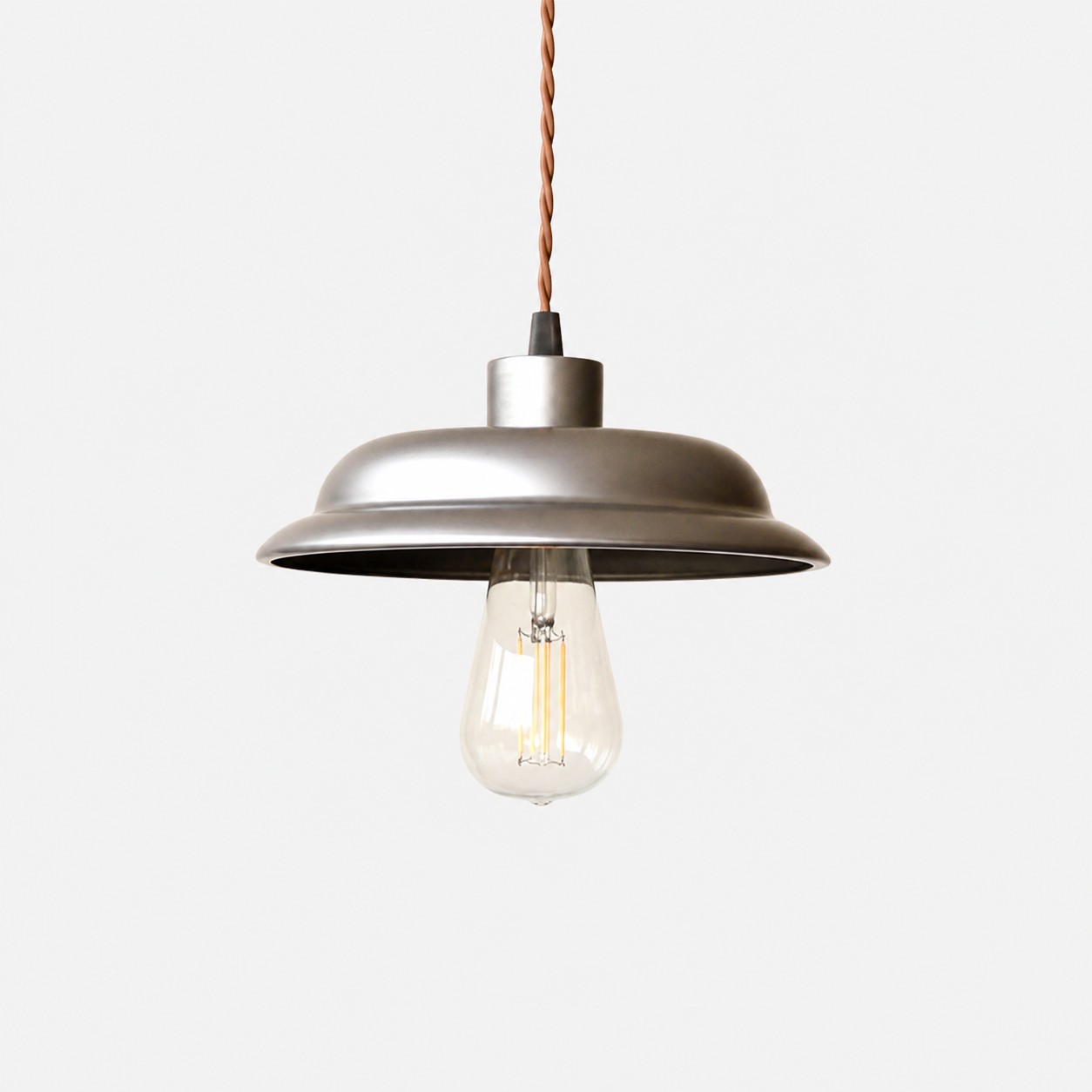 Wide Disc Shade silver pendant light