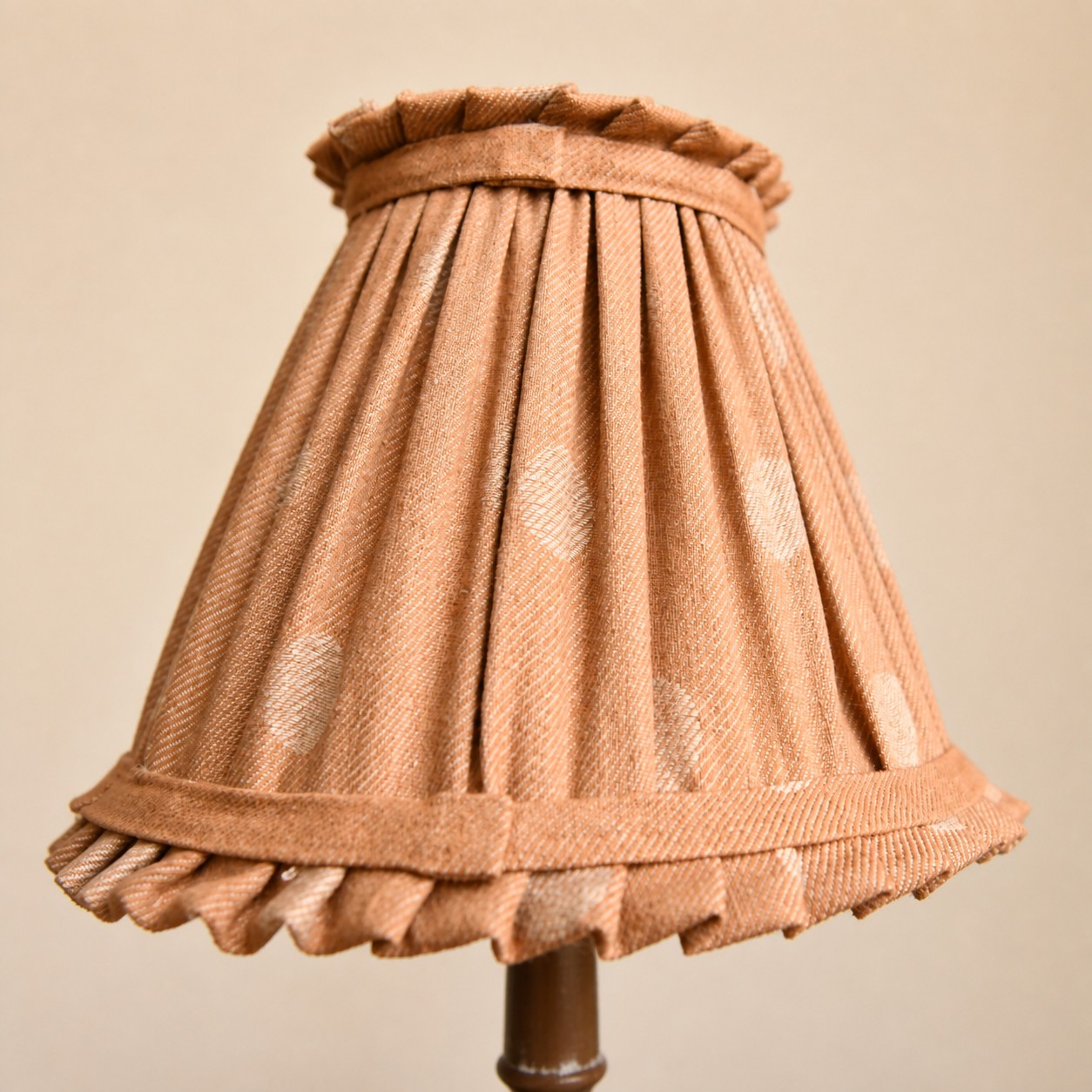 Pleated cloth lampshade detail