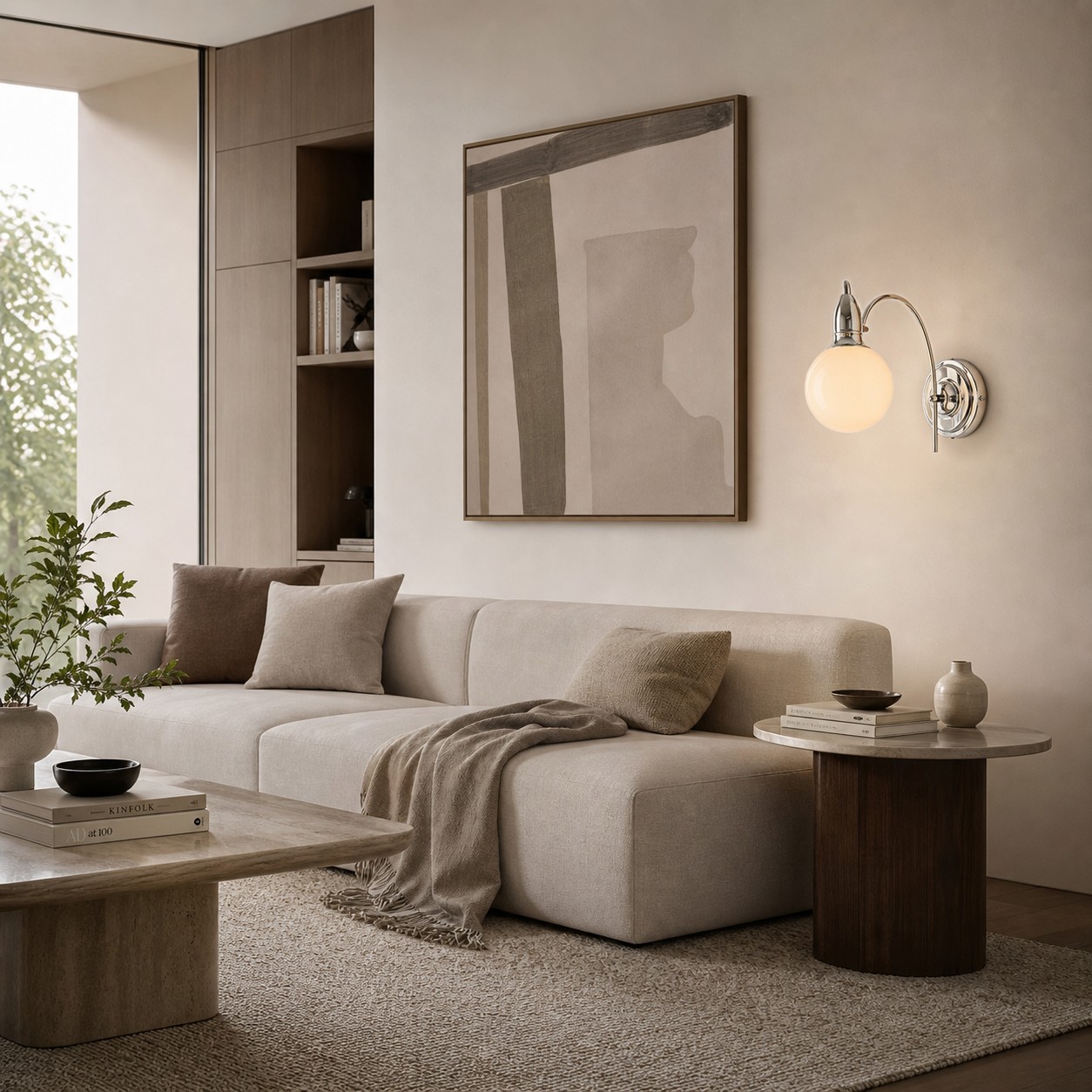 Soft living room lighting
