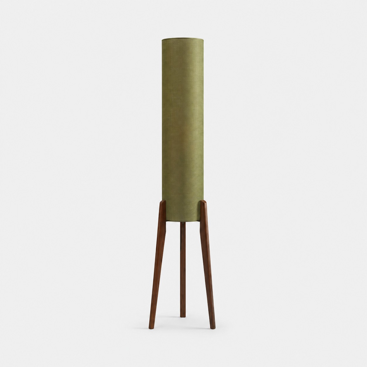 Khakigroen / Textielbekleding en natuurlijk hout / H 125 cm / H 49,2 inch