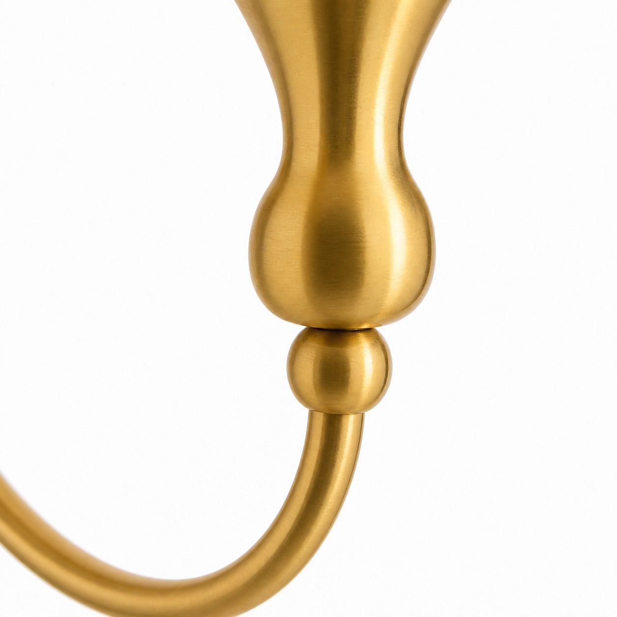 Curved metal arm close-up