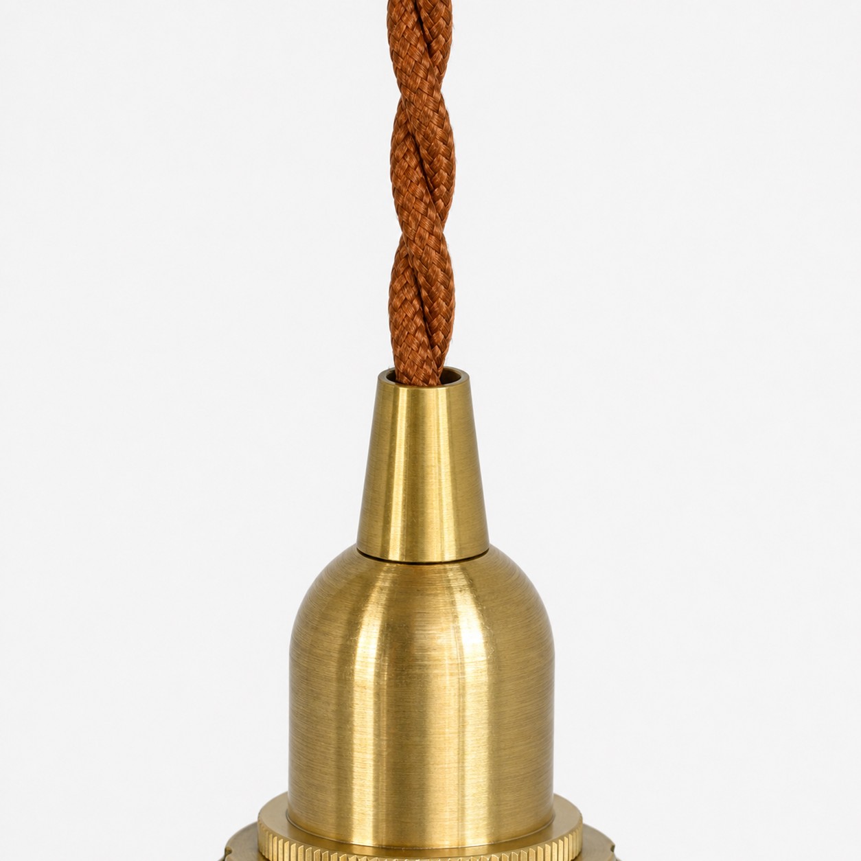Douille couleur laiton antique et cordon de suspension tressé