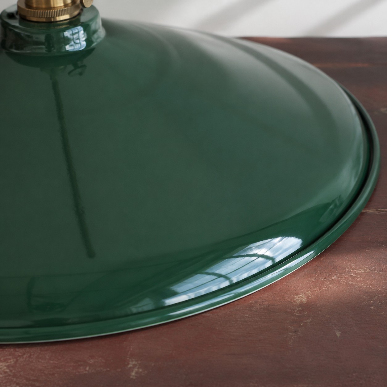 close view of pendant light shade underside and E27 socket area