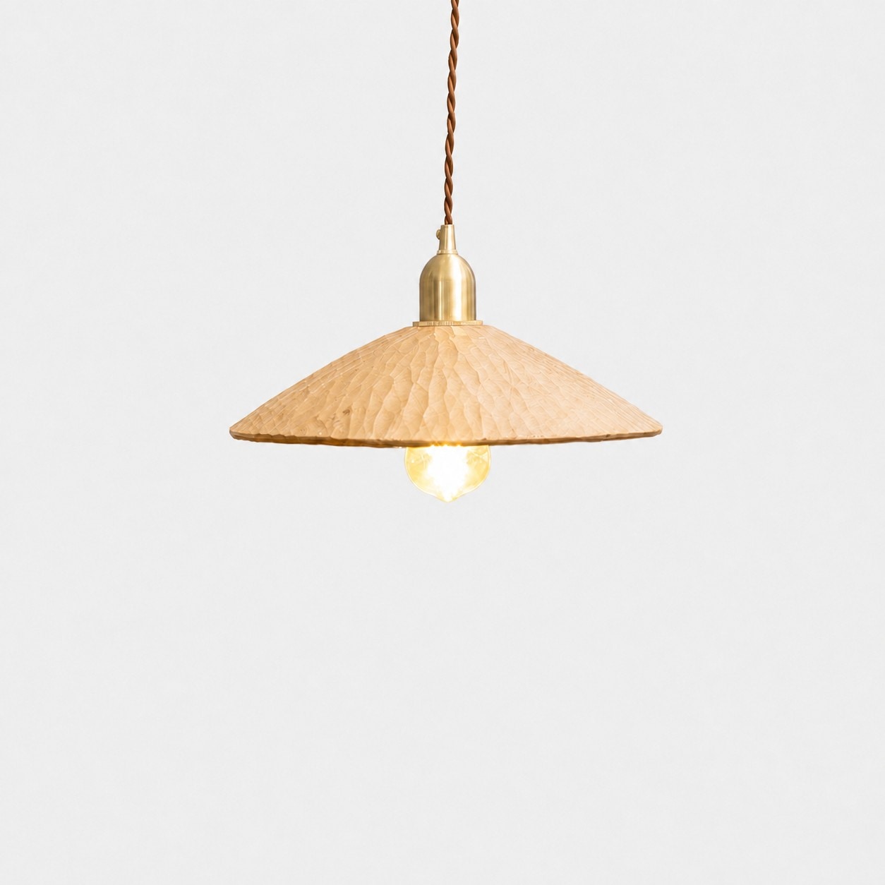 Natural wood pendant light finish