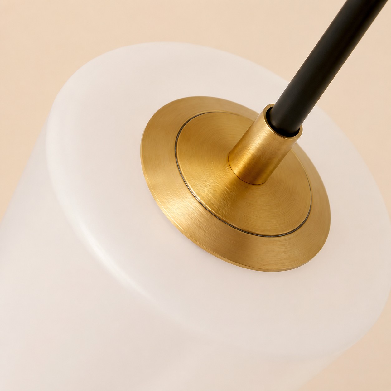 close view of G9 lamp holder and glass shade