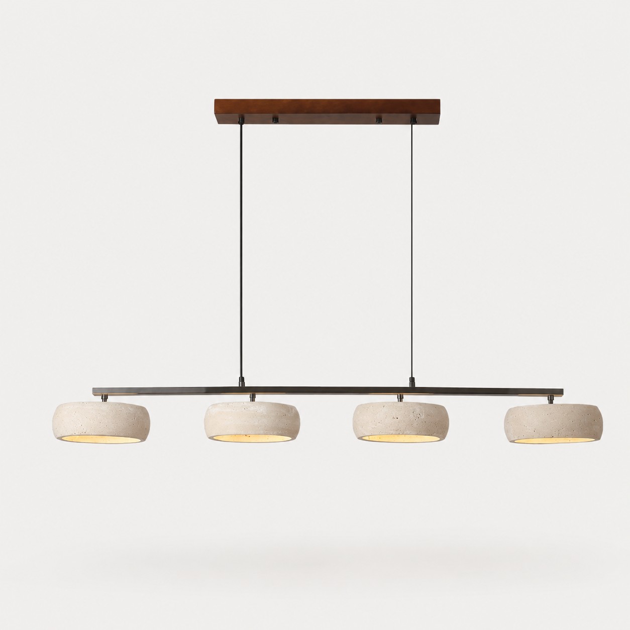 Warm Beige / Travertine and Electroplated Metal / L 115 cm × H 11 cm
