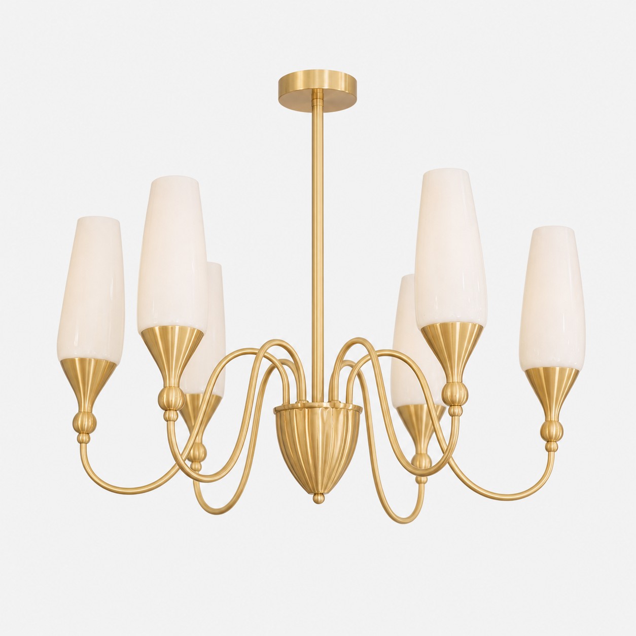 White background eight-light chandelier product view