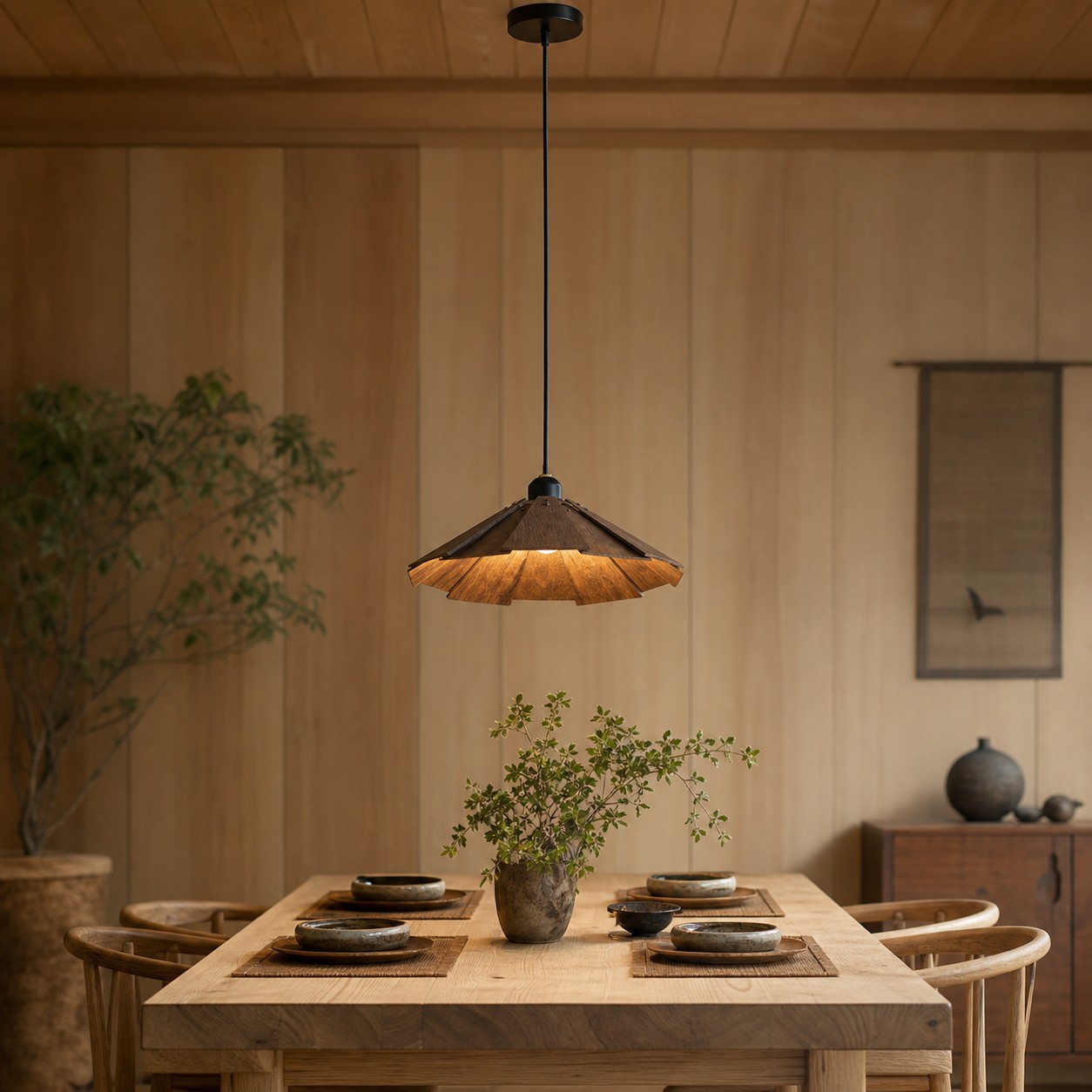 A Warm Wood Accent for Dining Corners, Bedside Lighting, Tea Rooms, and Quiet Reading Spaces.