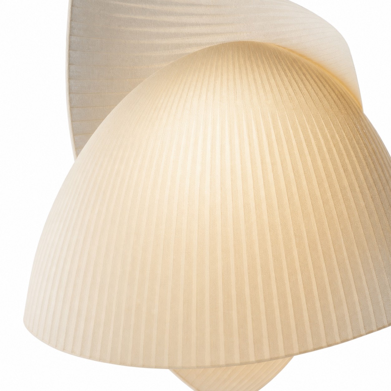 Layered fabric shade close-up