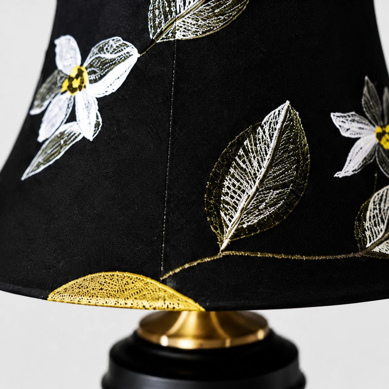 Bestickte Keramik-Tischlampe