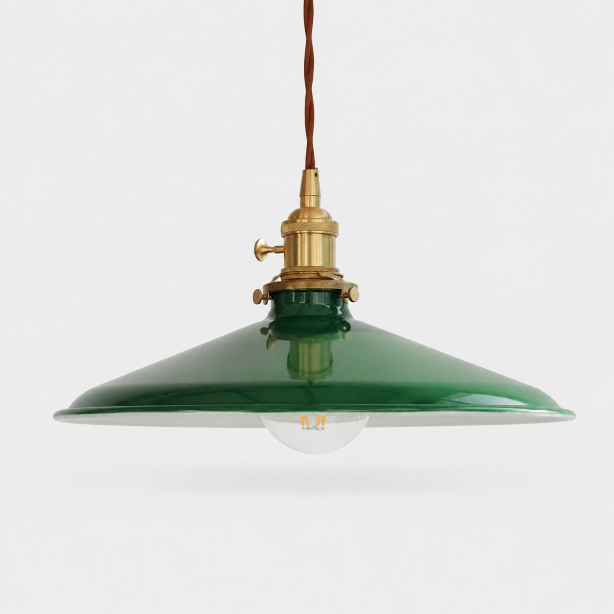 forest green 35 cm pendant light on gray background
