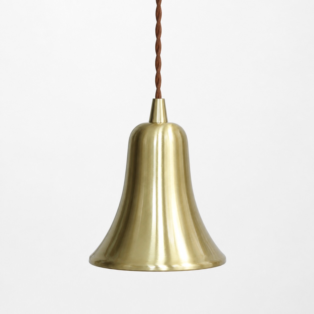 Bell-shaped natural brass mini pendant light