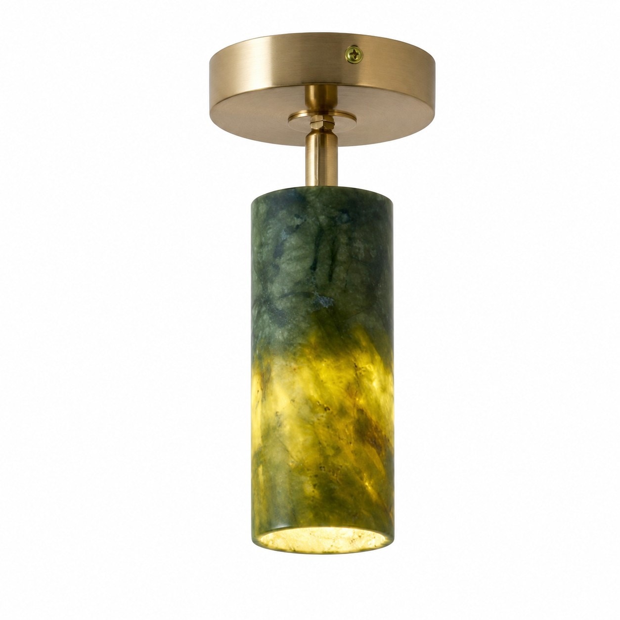 Cylinder shade jade ceiling light SKU image