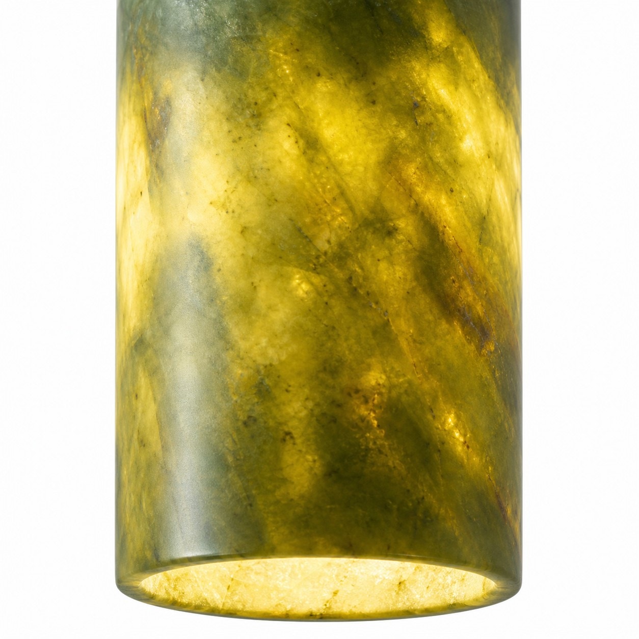 Close view of translucent green jade stone texture