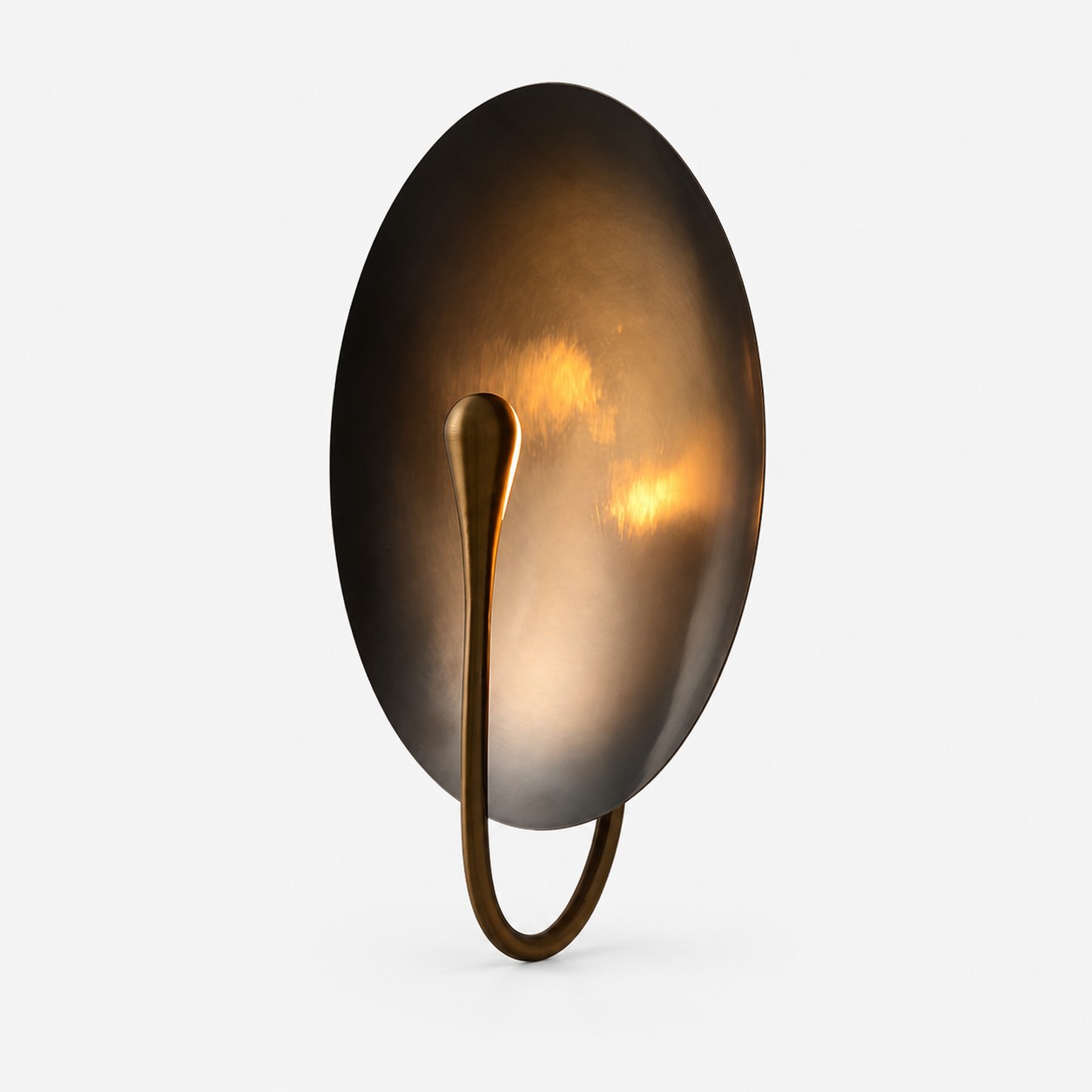 Sculptural Disc Integrated LED Wall Sconce — Antique Bronze