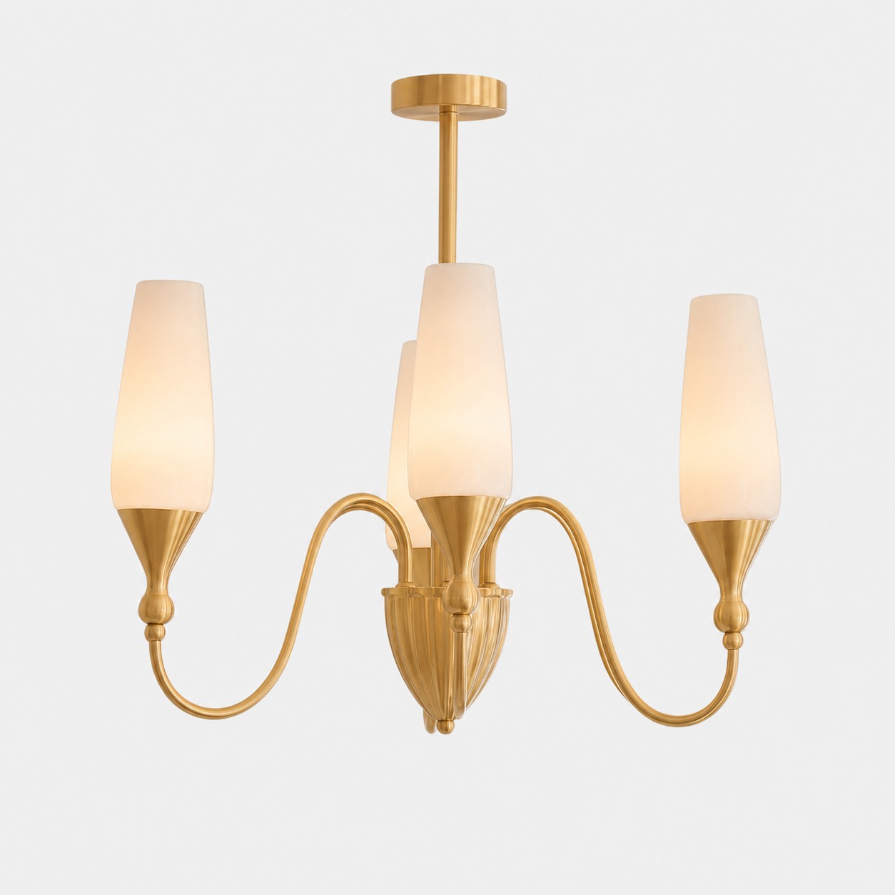 White background four-light chandelier product view