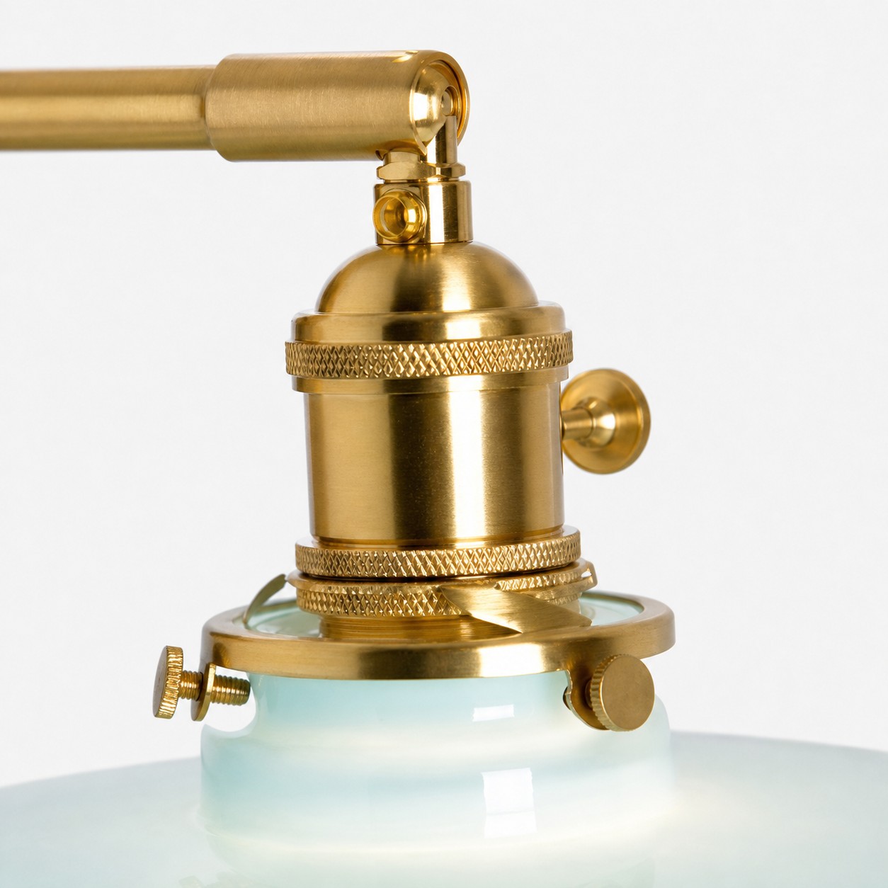 Brass socket housing and side knob detail