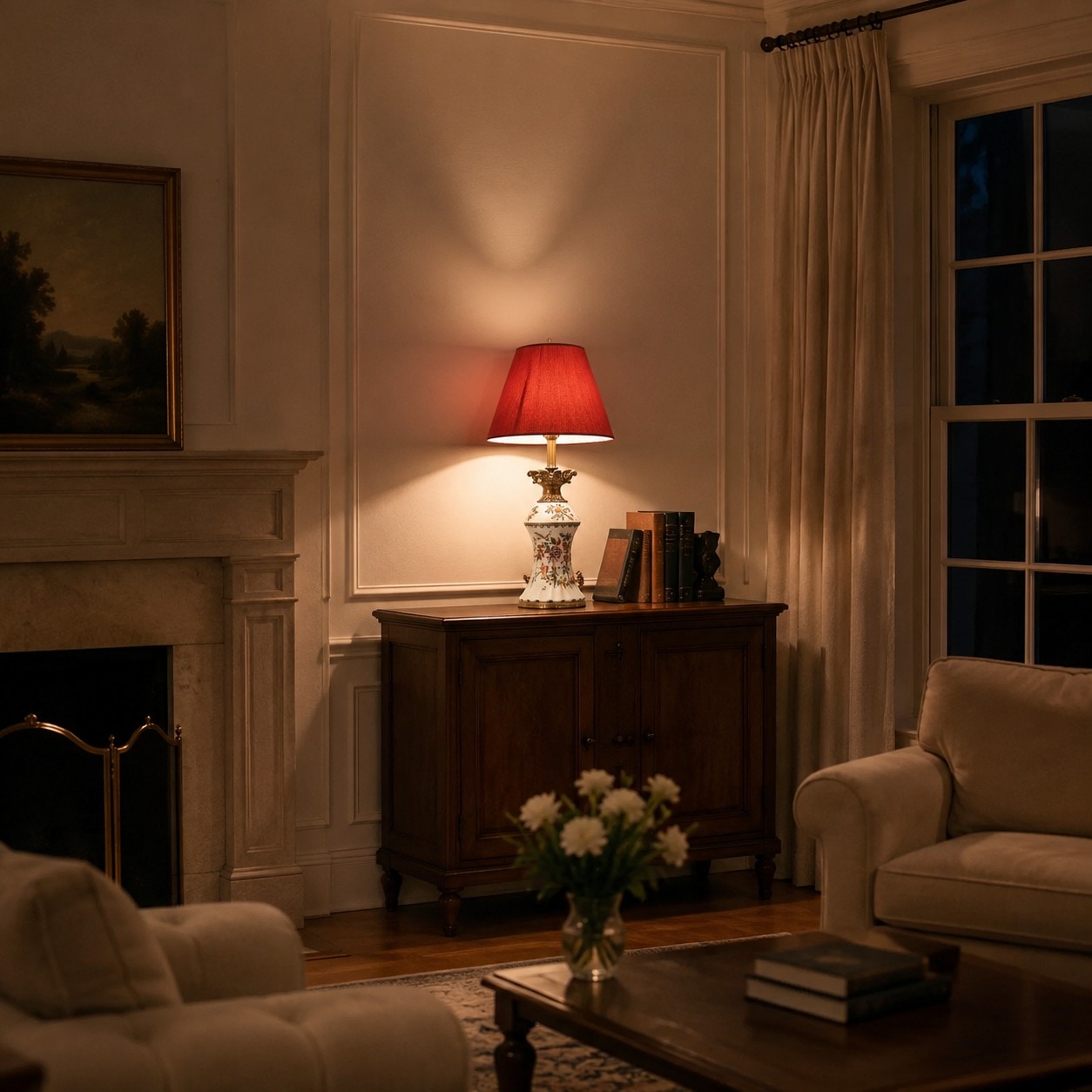 Soft evening room light