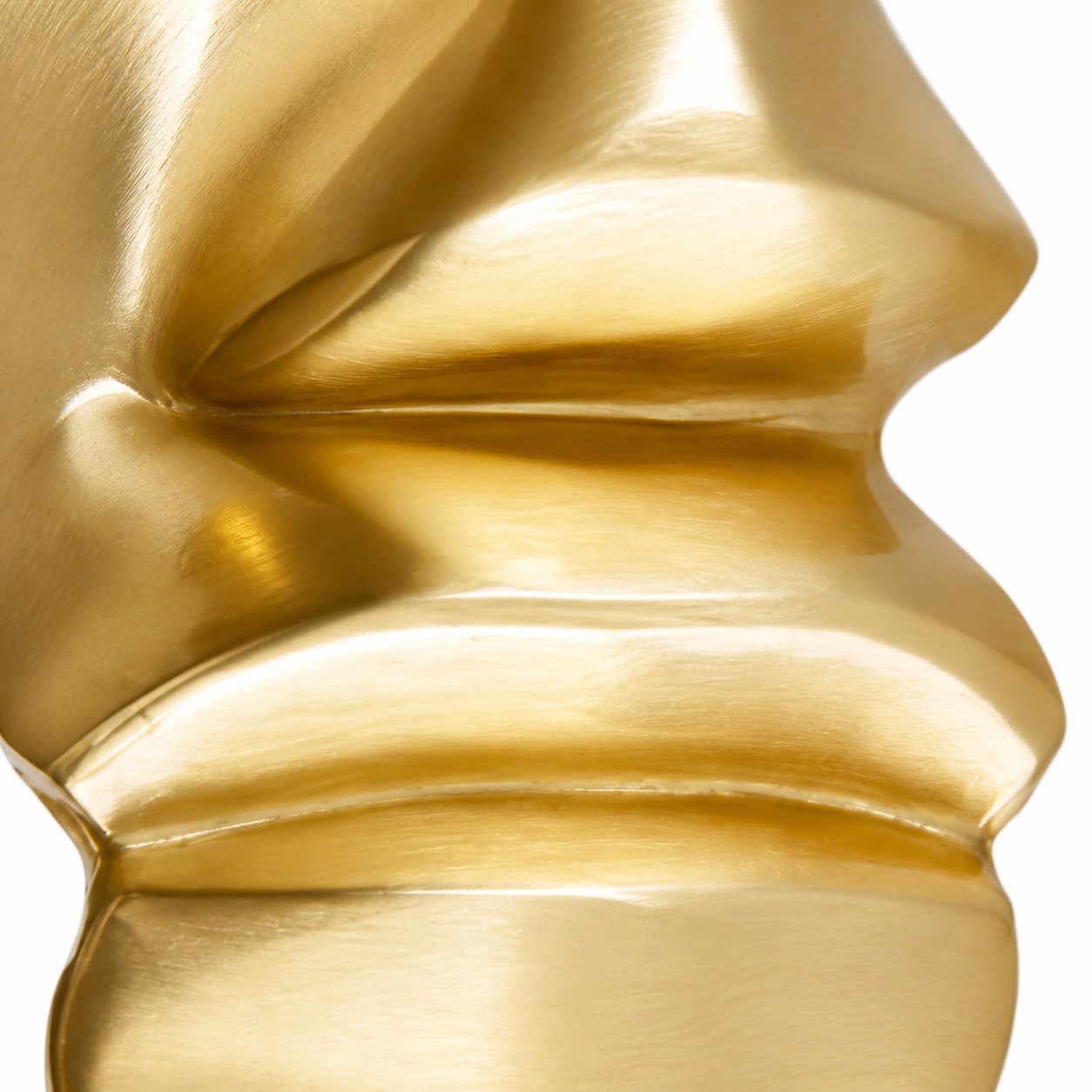 Close view of the nose and lip contours