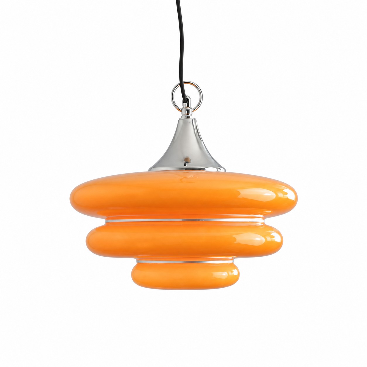 Suspension en verre orange superposé