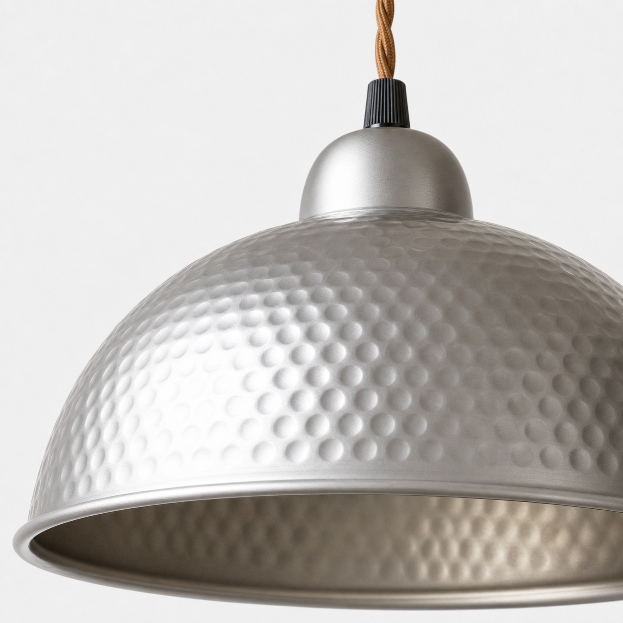 Hammered dome pendant light texture
