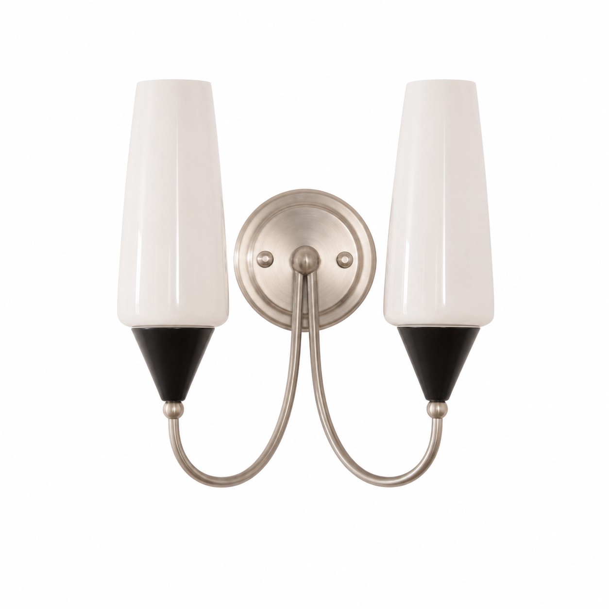 Double Head / Brushed Nickel Tone