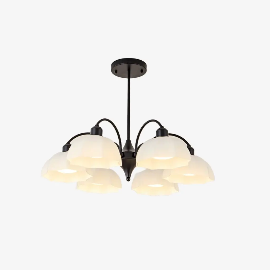 Lustre noir à 6 lumières