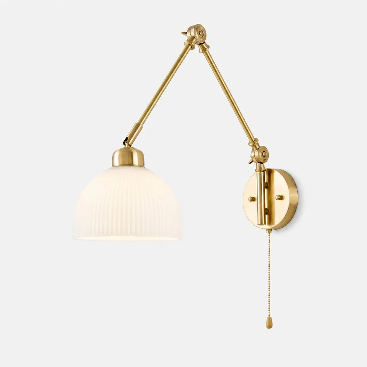 Brass wall lamp with swivel wall base