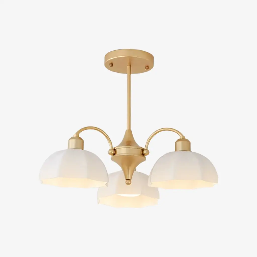Lustre doré à 3 lumières