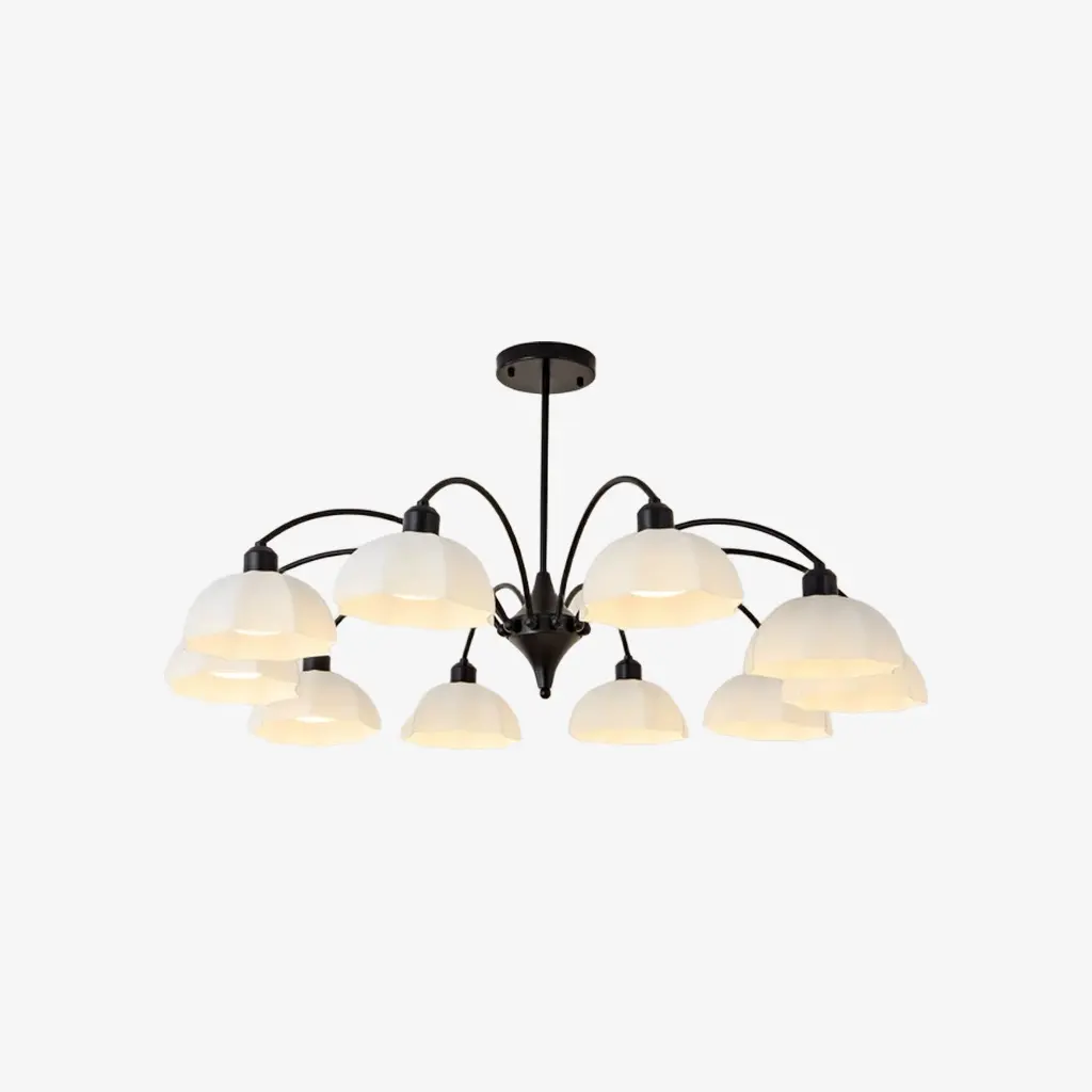 Lustre noir à 10 lumières