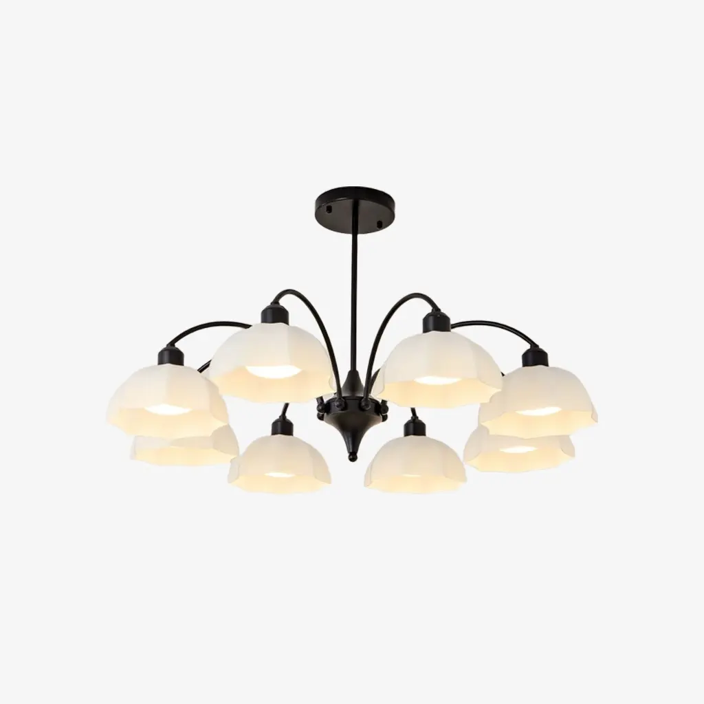 Lustre noir à 8 lumières