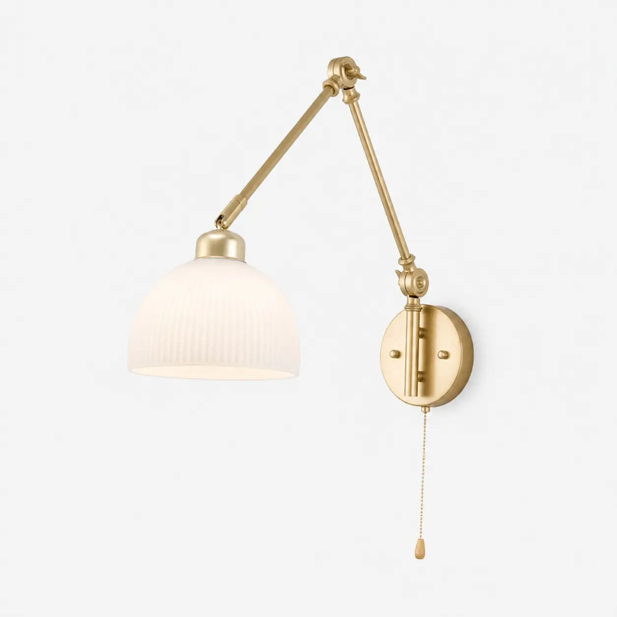 Gold finish wall lamp with swivel wall base