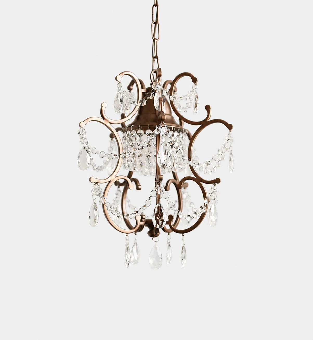 Clear crystal pendant light