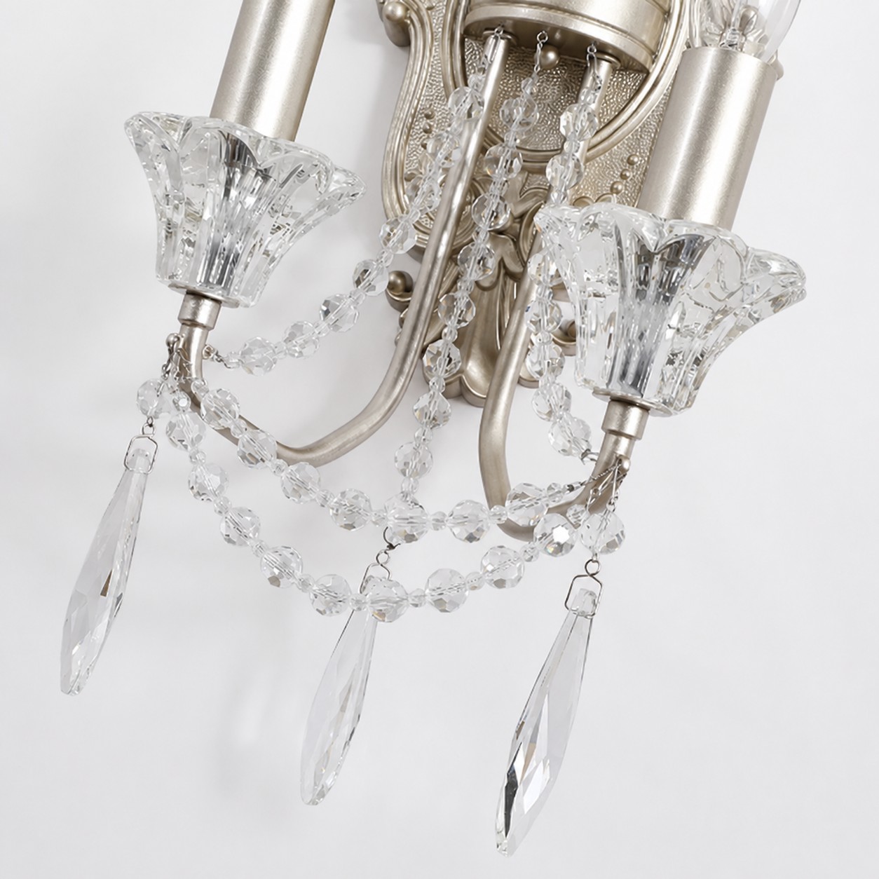 Double Crystal Candle Wall Sconce detail 2