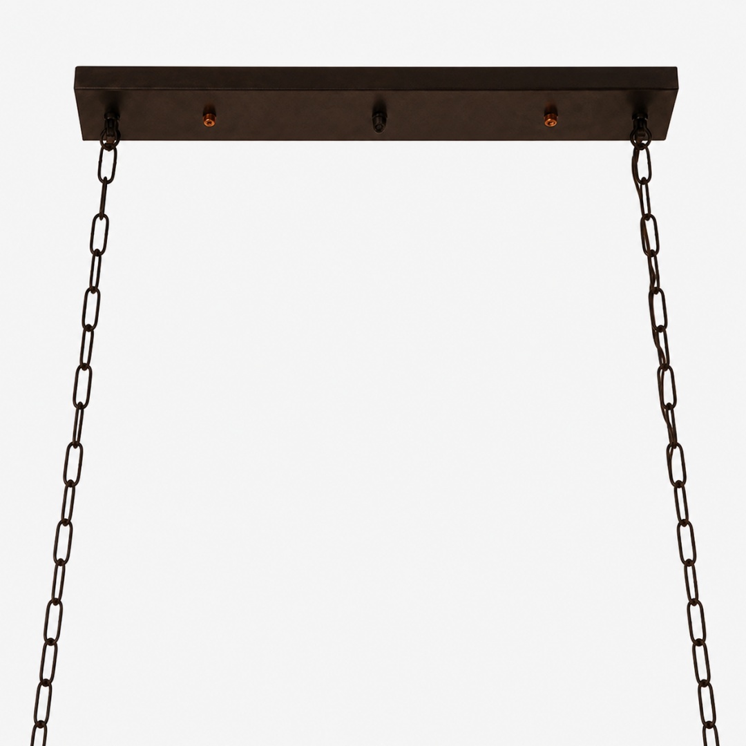 Rectangular canopy and chain suspension