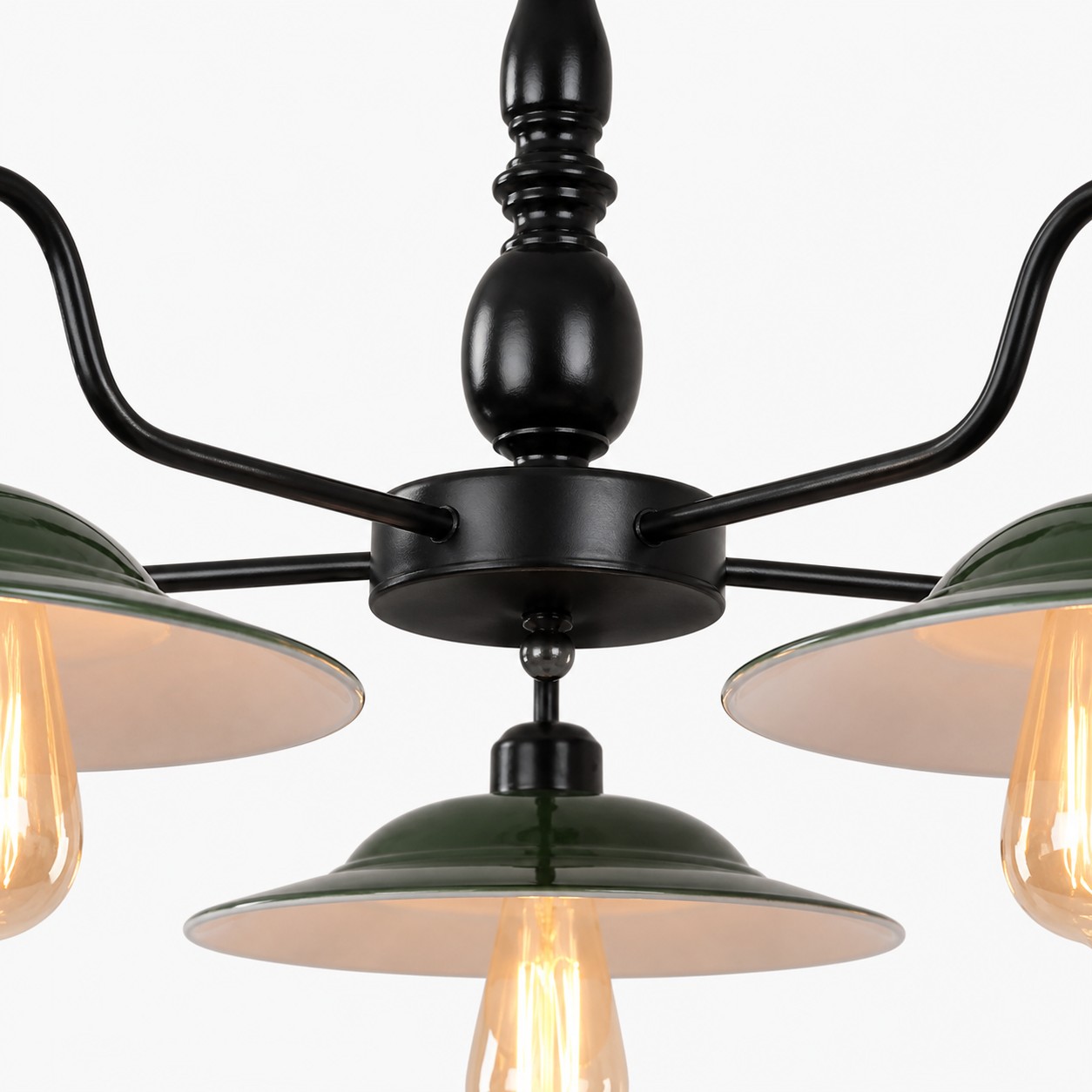 Turned center stem and curved arms