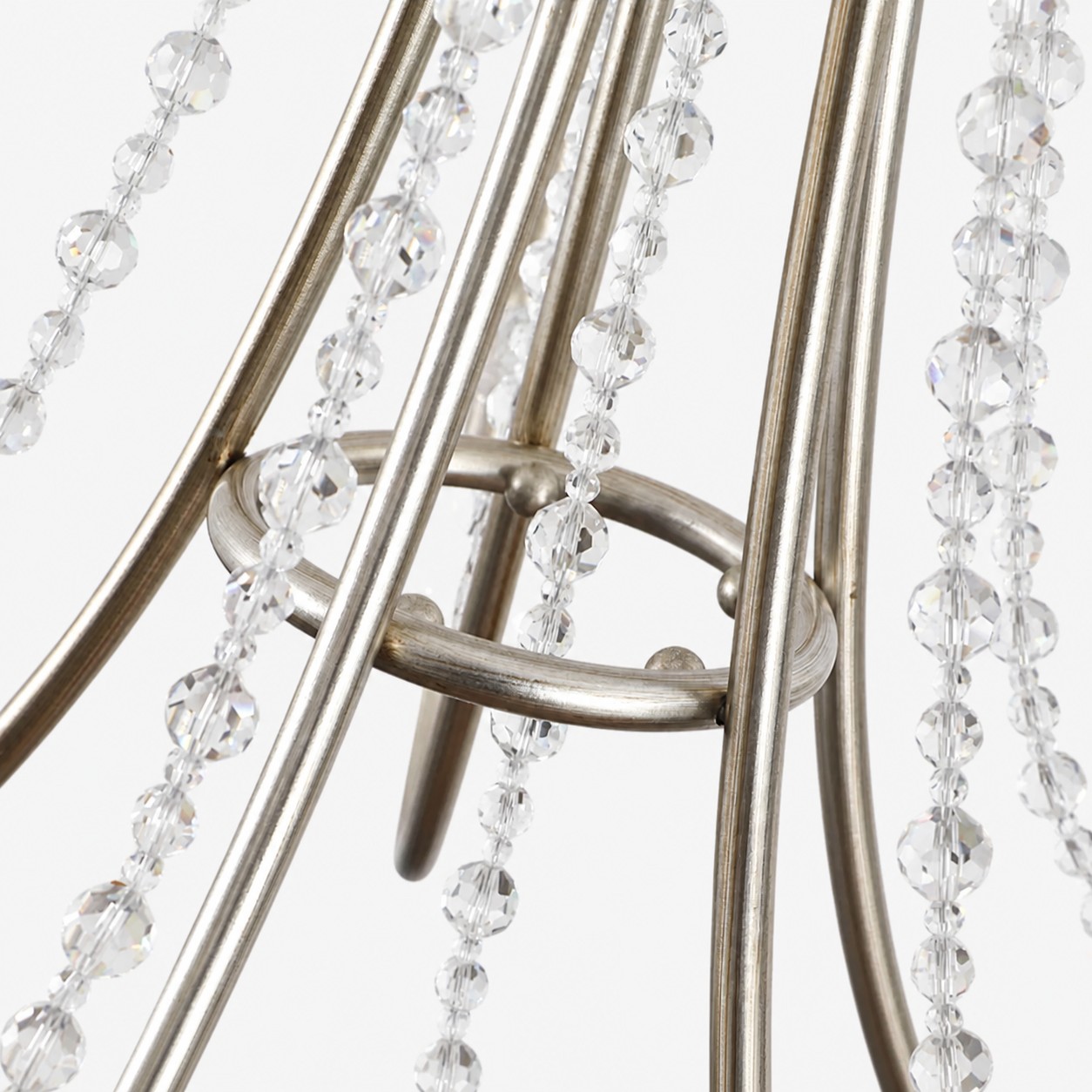 Silver Crystal Branch Chandelier detail 3