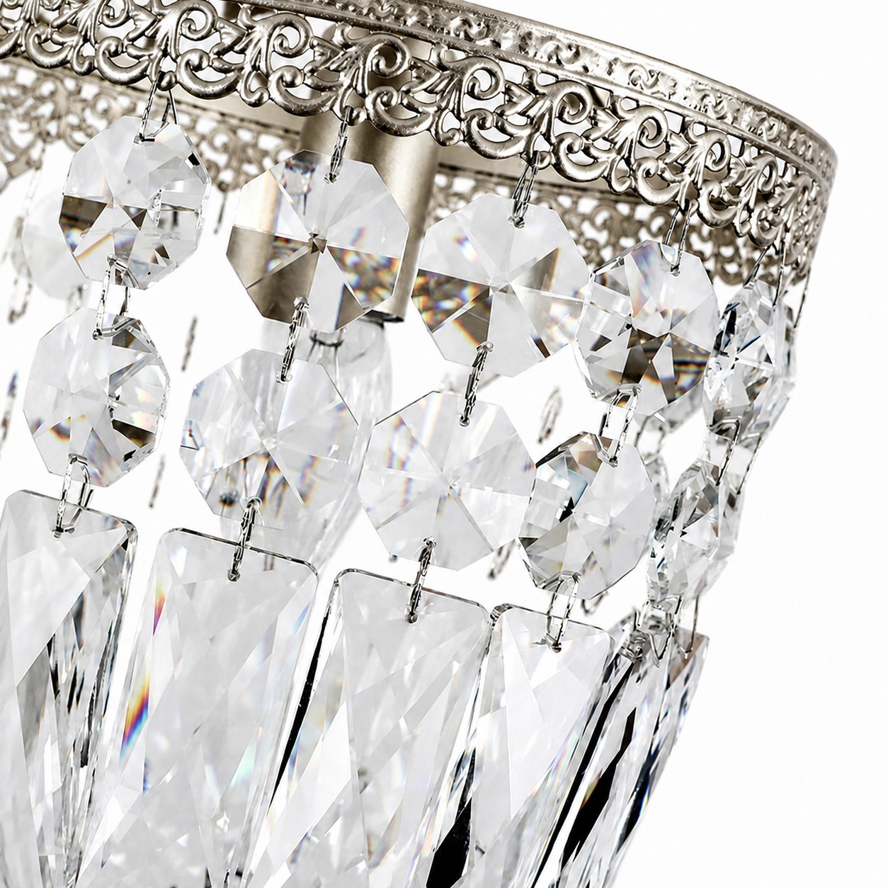 Faceted Crystal Cylinder Pendant Light detail 2