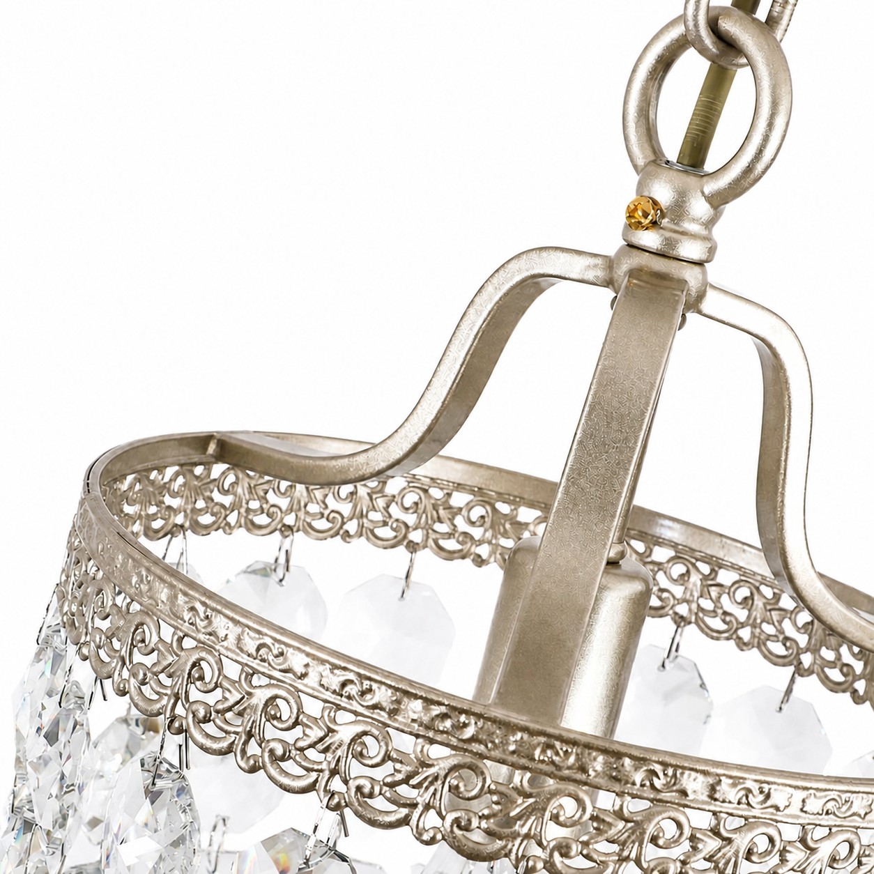 Faceted Crystal Cylinder Pendant Light detail 1