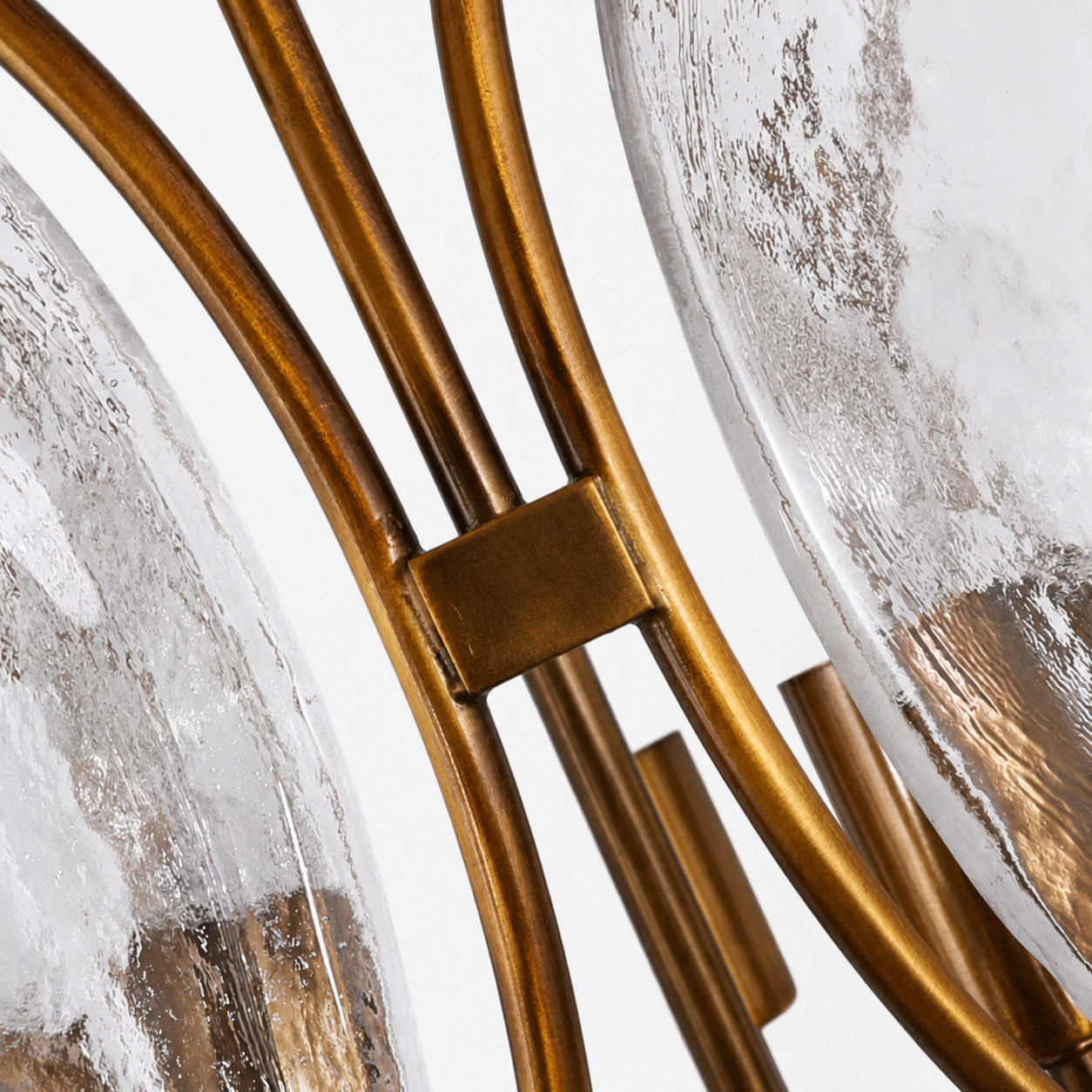 Oval Cage Textured Glass Chandelier detail 3