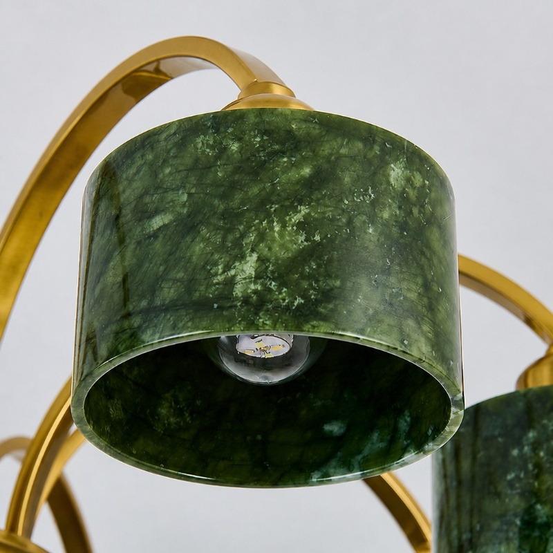 Green jade shade and lamp-holder opening