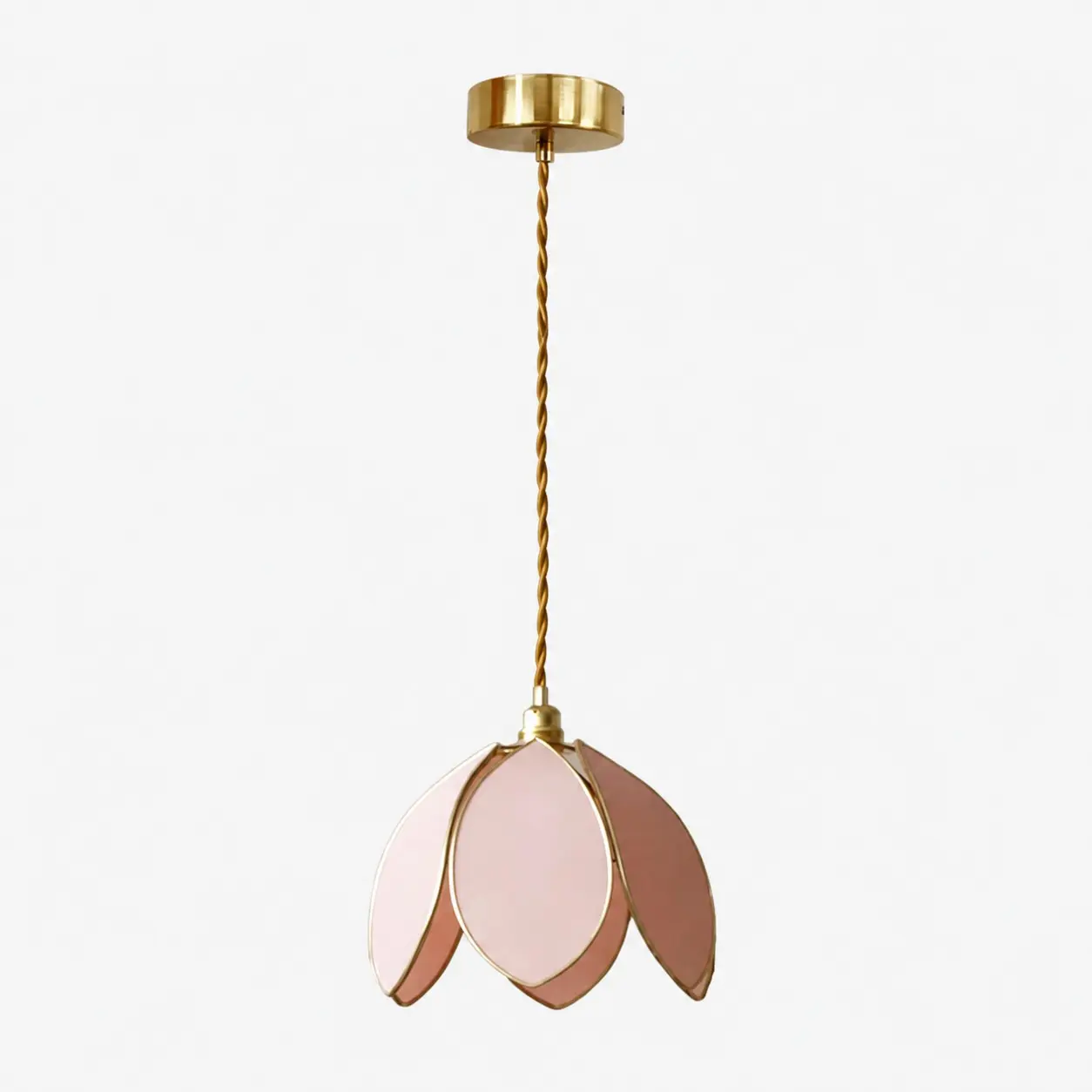 Hanglamp met roze bloemblaadjes
