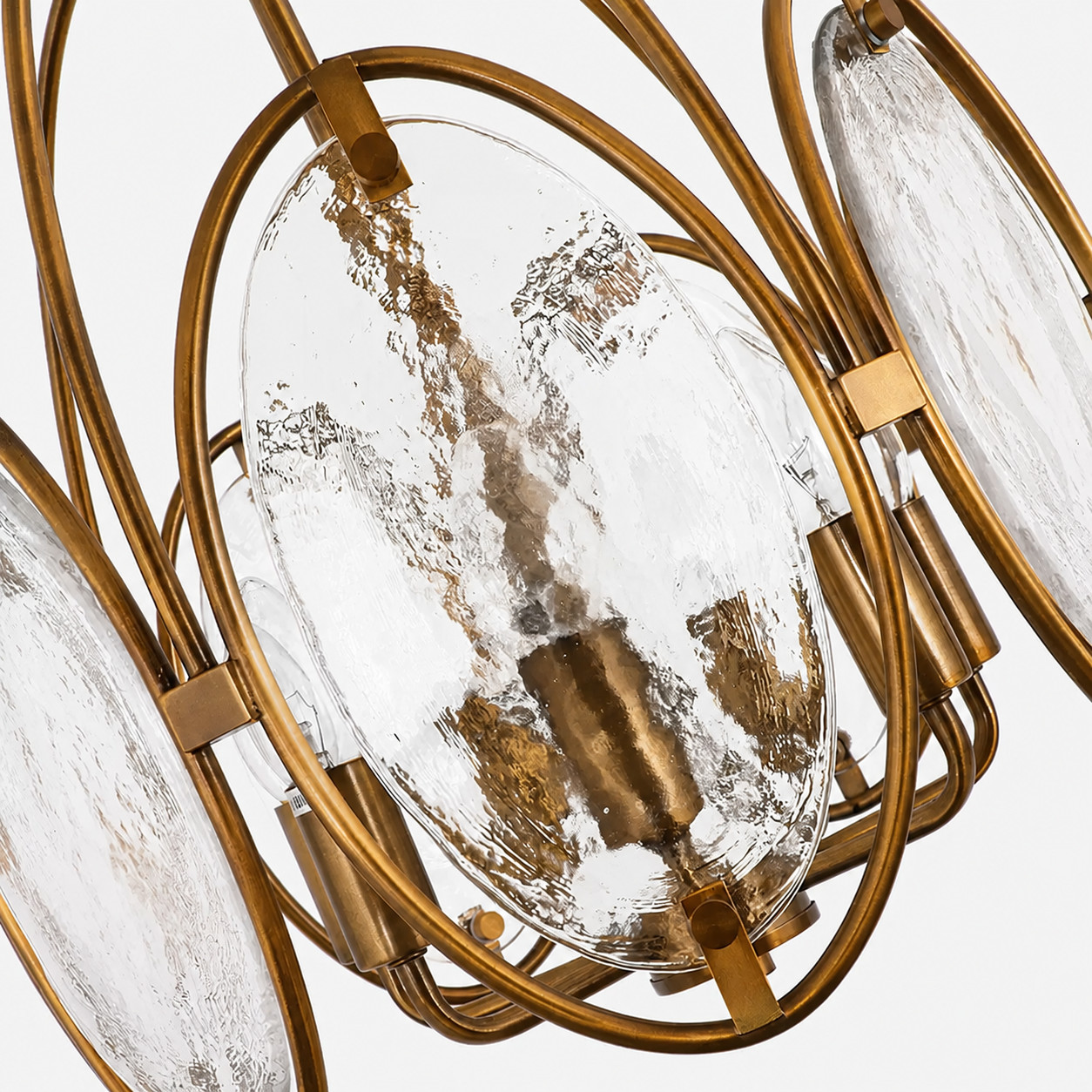 Oval Cage Textured Glass Chandelier detail 1