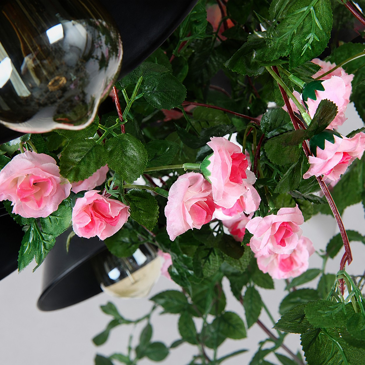 Layered leaves and floral decoration