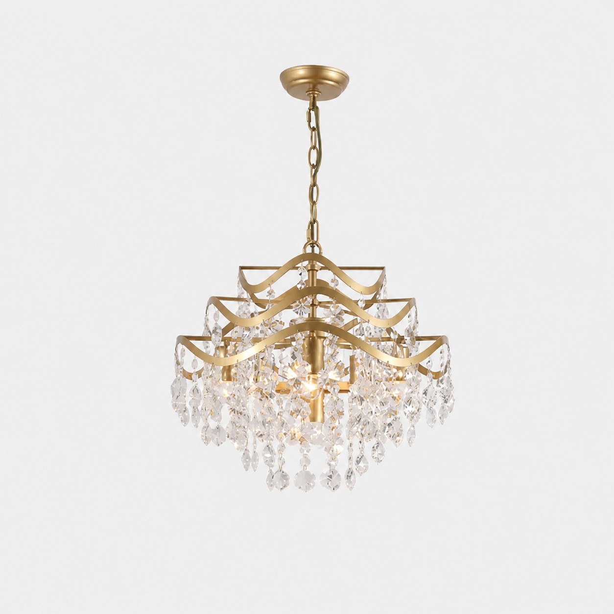 5+1-Light chandelier measuring 20.5 by 19.7 inches