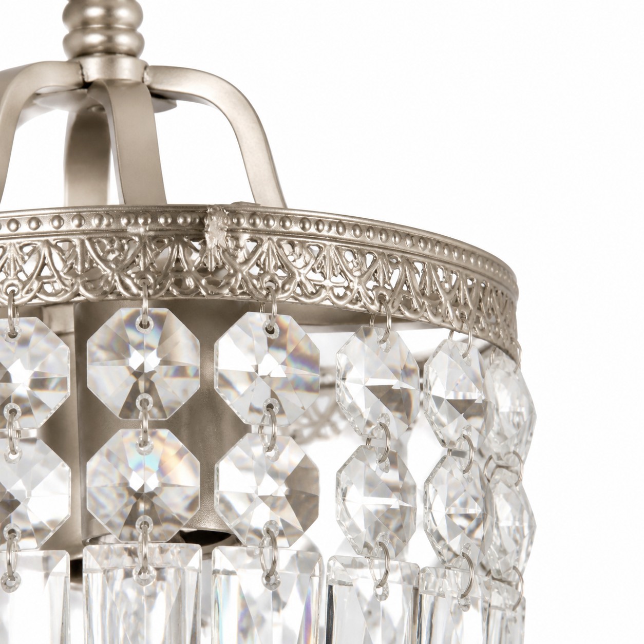 Faceted Crystal Cylinder Pendant Light detail 3