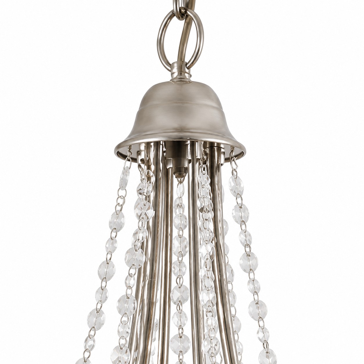 Silver Crystal Branch Chandelier detail 2