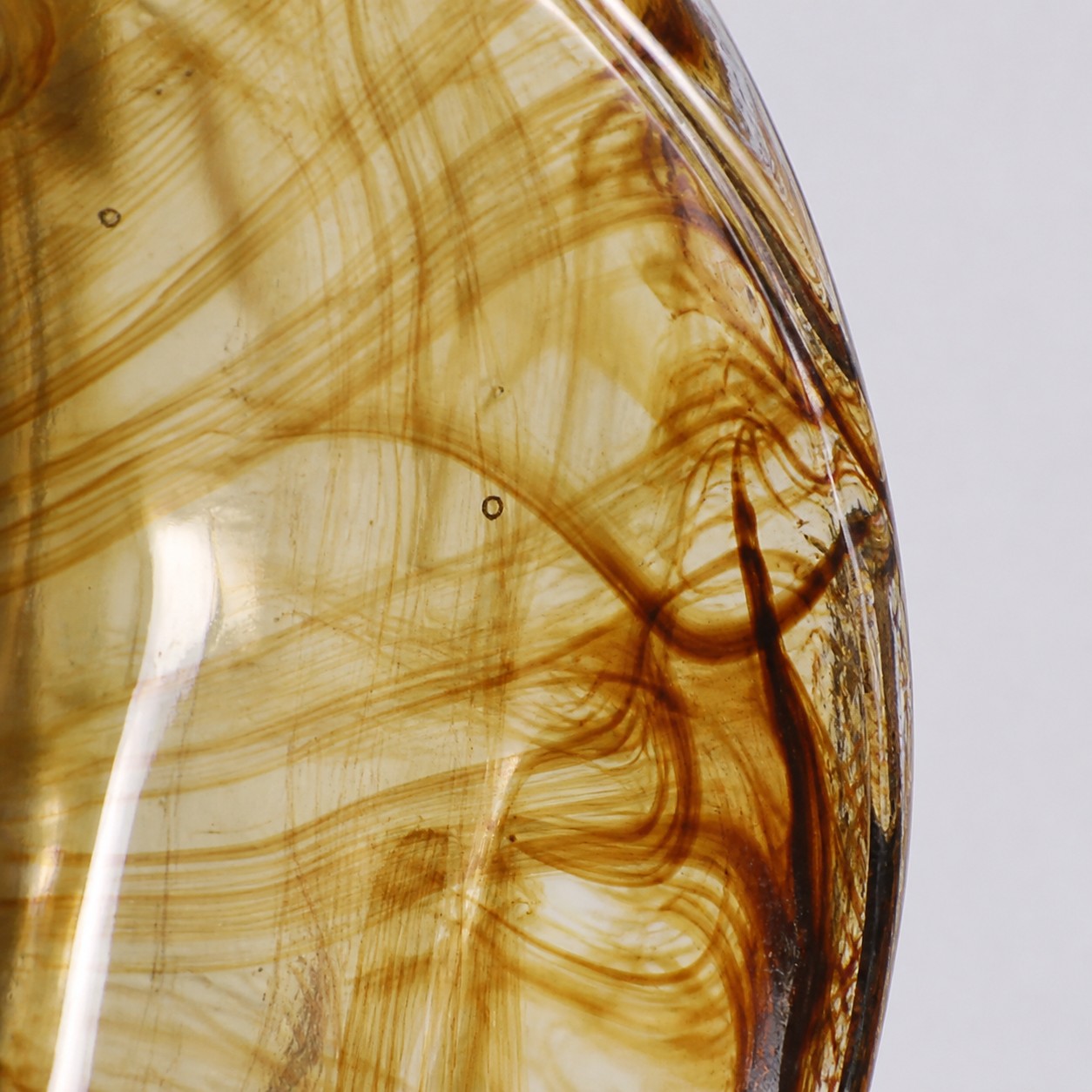 Amber Leaf Glass Brass Chandelier detail 3