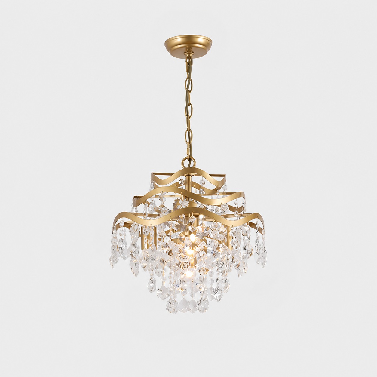 3+1-Light chandelier measuring 15.7 by 15.7 inches